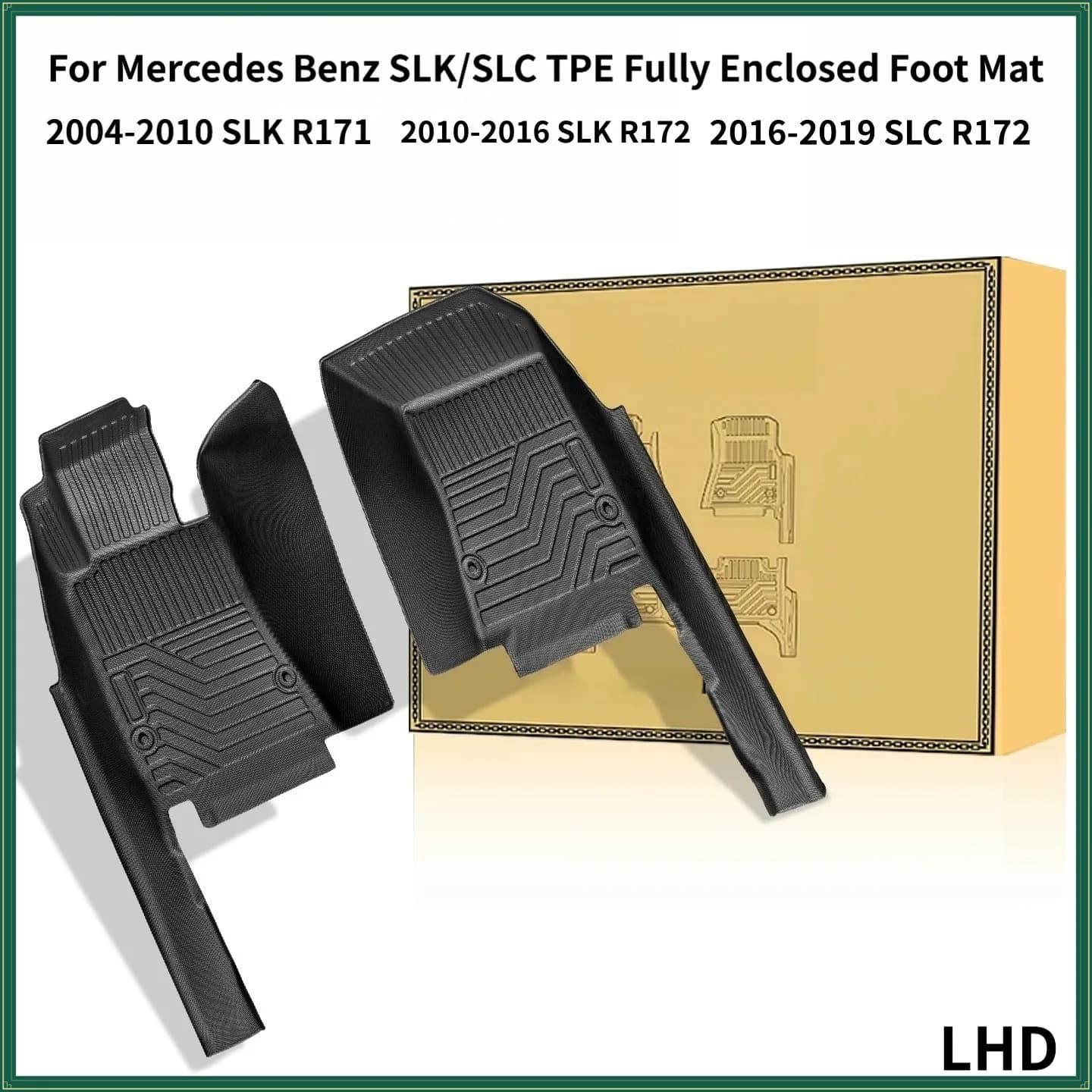5D TPE Floor Mats For 2004-2019 Mercedes Benz SLK/SLC R171 R172 LHD Full Coverage Waterproof Surround threshold accessories