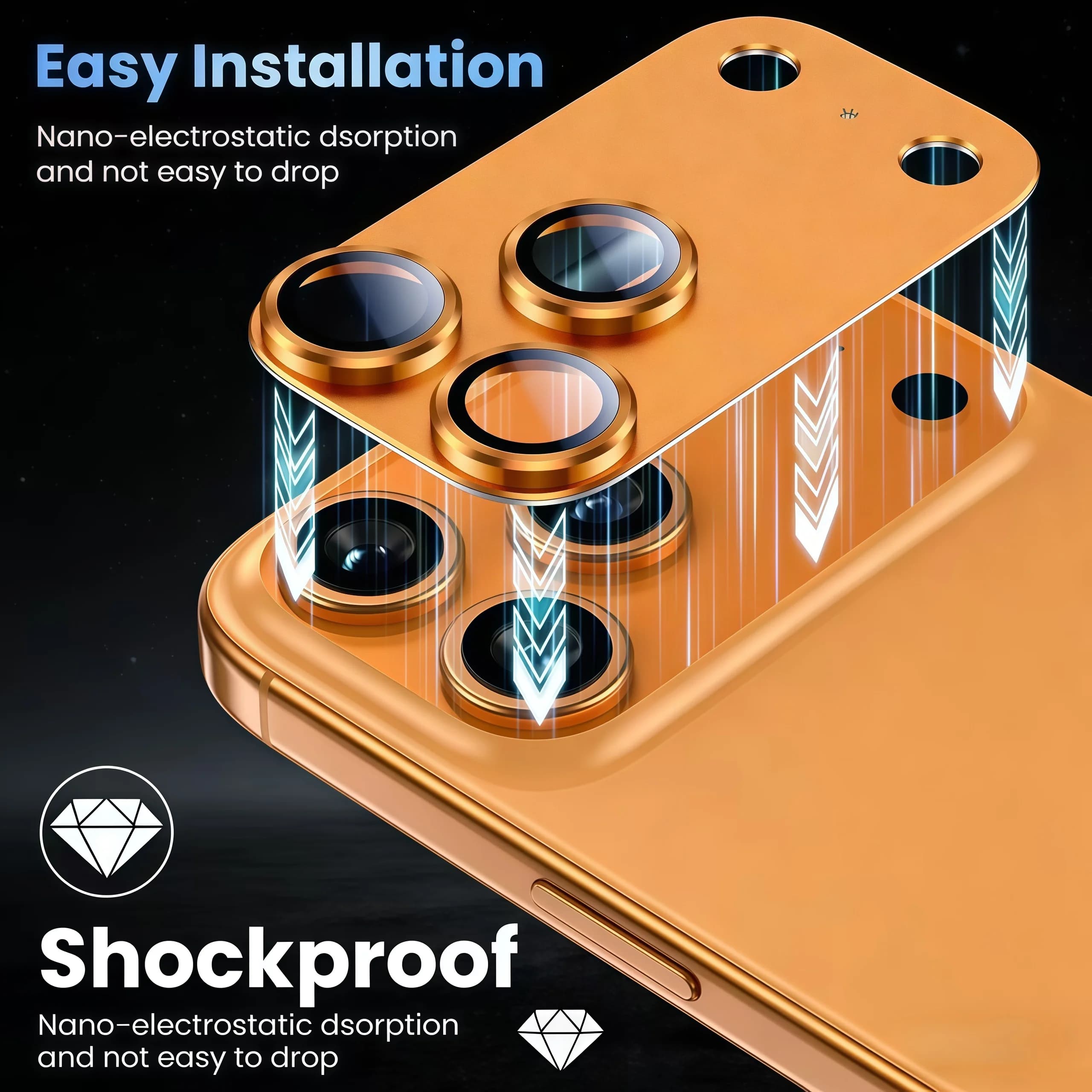 New for iPhone 17 Pro Max Camera lens protection [Strong adsorption][Friendly case] Metal Tempered Glass Back Camera Screen Cover