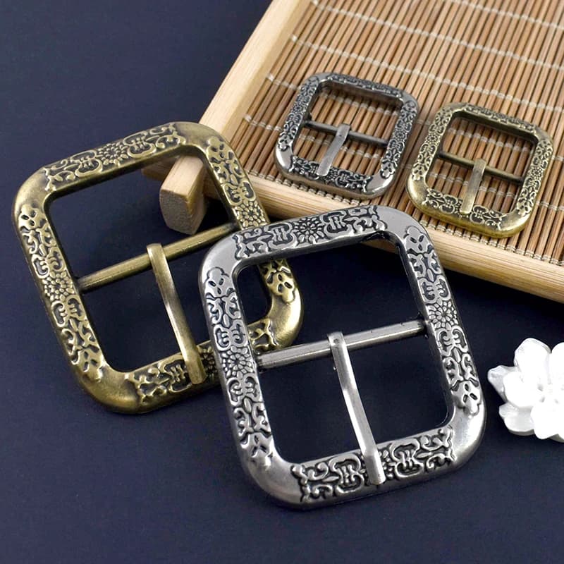 2Pcs/5Pcs 20mm/35mm/40mm Vintage Belt Buckles Antique Brass Silver Pin Clasp for Leather Waistband Retro Bag Fastener Hardware