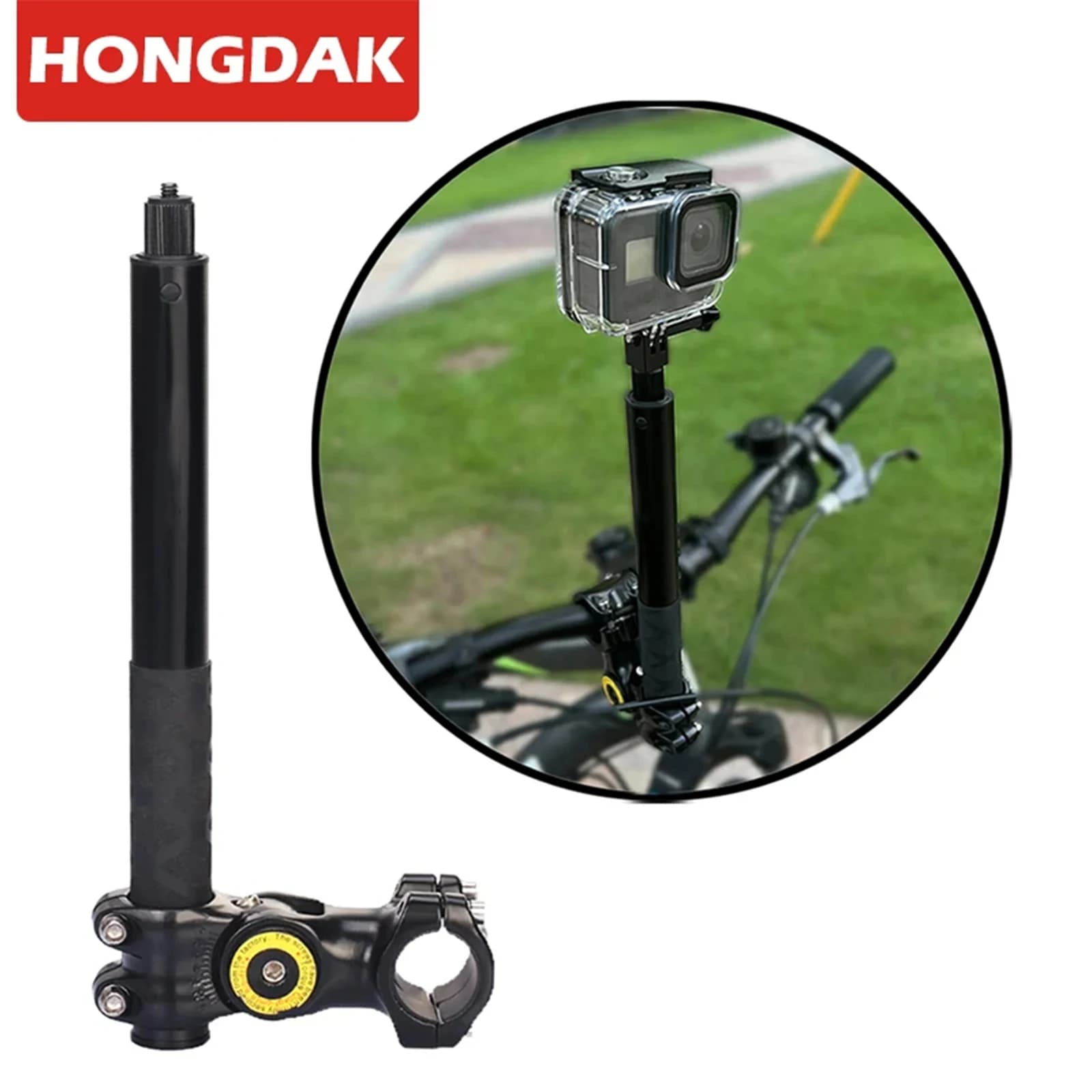 Supporto per manubrio moto Regolazione invisibile Selfie Stick Monopiede per bicicletta per GoPro DJI Insta360 One R Accessorio per fotocamera