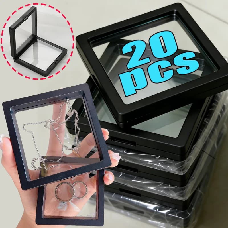 1-20pcs Transparent PE Film Jewelry Box Necklace Earring Display Plastic Storage Box Dustproof and Anti-oxidation