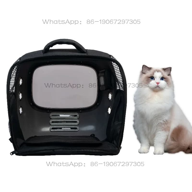 Zaini Trasportino Regolabili in Rete per Gatti, Capsula Spaziale da Viaggio, Trasportino Frontale per Cani