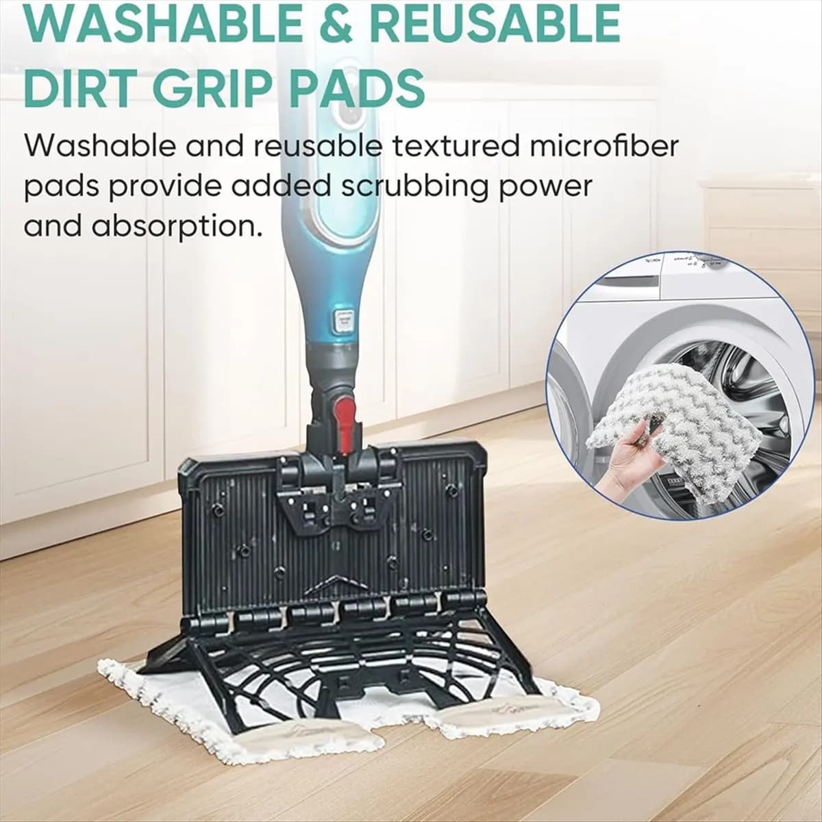 A1826F-4PCS Steam Mop Pads Replacement for P3/P5/P8 Steam Pocket Mop System Vacuum Cleaner Parts Mop Cloth
