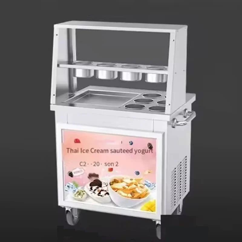 Square Electric Stir Fry Ice Cream Rolled Maker/Fried Ice Cream Roll Machine/Frozen Yogurt Ice Pan Rolled