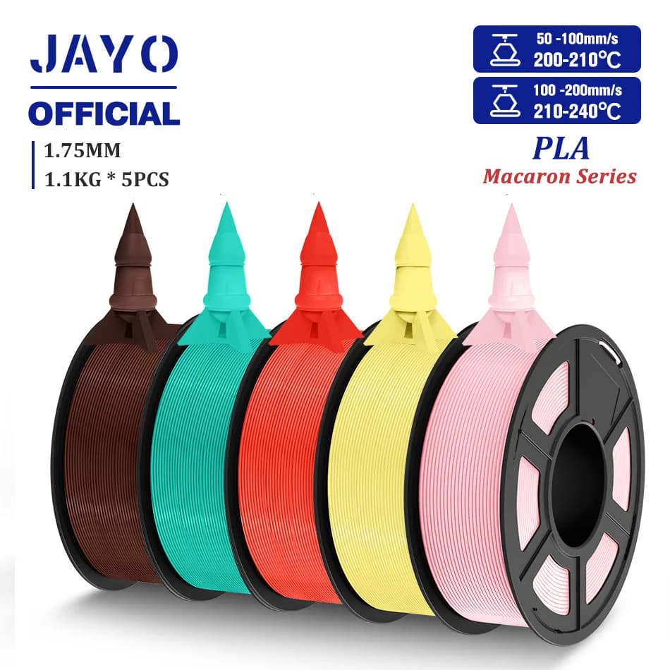 JAYO PLA Filament 1.75MM 5 Rolls/set 3D PLA Printer Filament For 3D FDM Printers Neatarily Ferite 3D Printing Filament Macaron Color