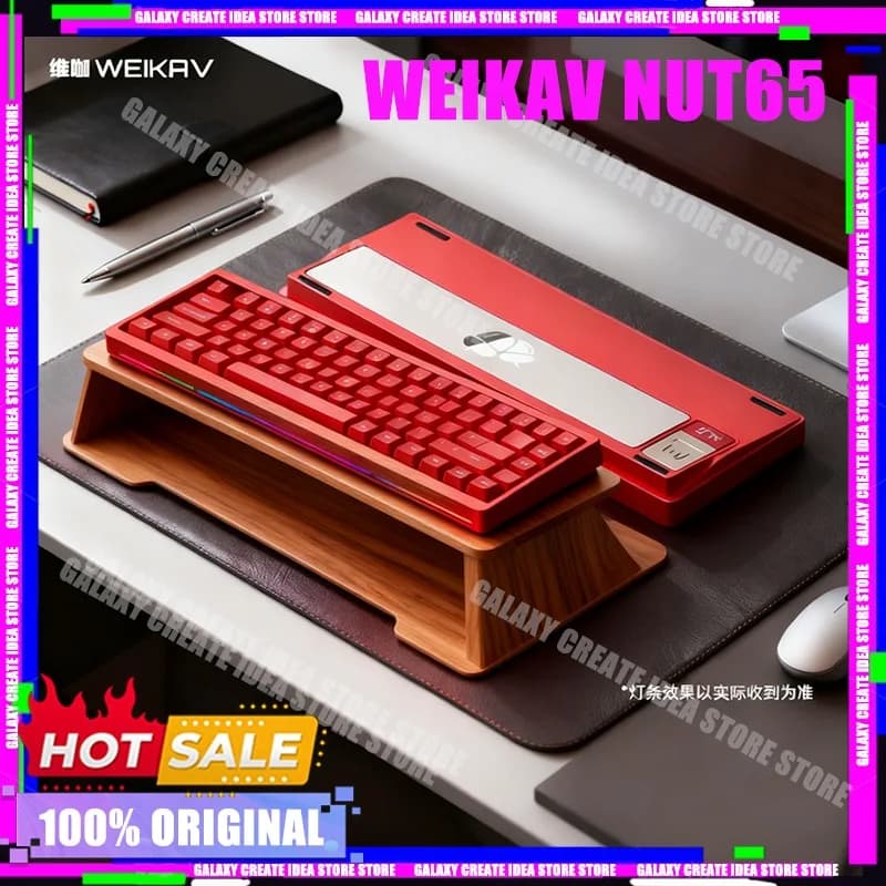 WEIKAV NUT65 Kit tastiera meccanica 68% Layout Tri-Mode Lega di alluminio Kit tastiera da gioco personalizzata wireless PC E-Sports Regali
