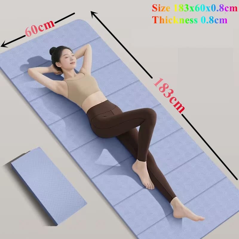 183*60*0.8 CM Fitness PVC Pieghevole Viaggio Fitness Esercizio Pilates Piano Allenamenti Pieghevole Yoga Zerbino Eco Friendly Lato antiscivolo