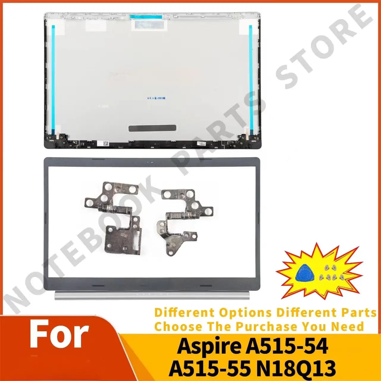 N18Q13 Parti Per Aspire 5 A515-54 a515-53 A515-55 A515-55G S50-51 Coperchio Posteriore LCD Copertura Posteriore Cerniere Copertura Del Computer Portatile di Riparazione di Alluminio