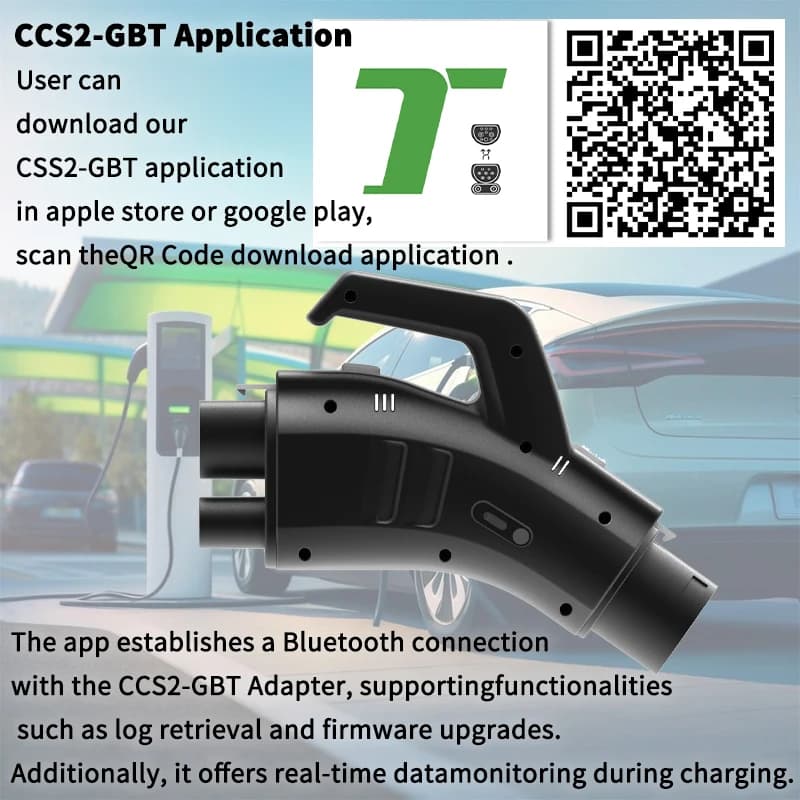 WUFEN CCS2 a GBT 400KW Adattatore APP 1000V DC per stazione di ricarica Connettore CCS2 a GBT Car CCS2 GBT 400A EV Convertitore caricabatterie