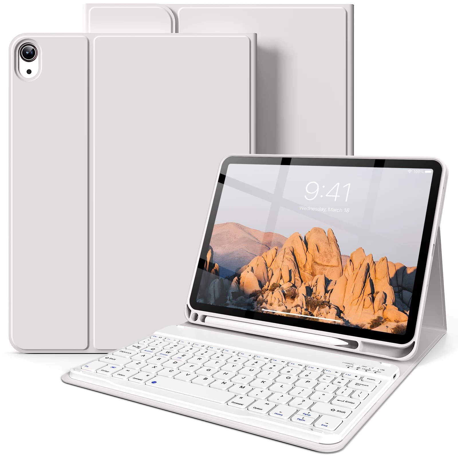 Custodia con tastiera Bluetooth per iPad Air 11 pollici (M4) 2026, Cover per tablet con tastiera rimovibile per iPad Air 11 pollici (M4) 2026