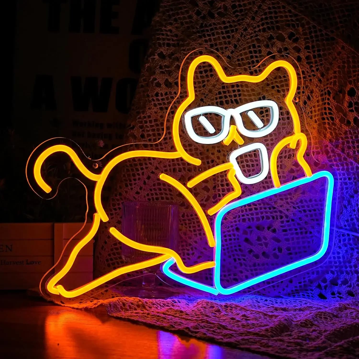 Cat Play Computer Neon Light Sign per la decorazione della parete L LED Neon Light per Party Club Bar Hotel Ristorante Room Decor Regalo di compleanno