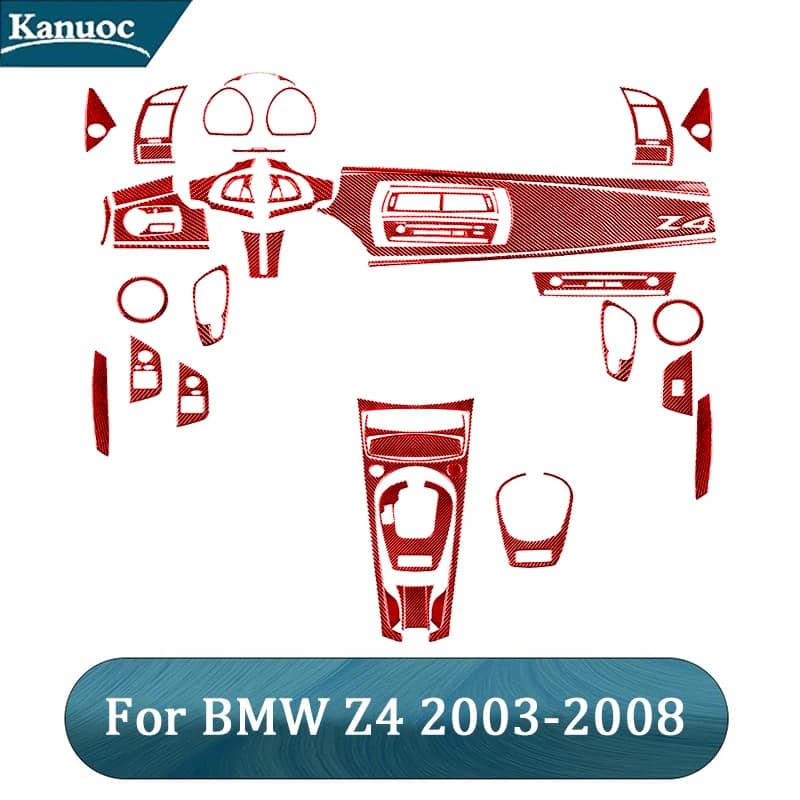 Adesivi per auto in fibra di carbonio rossa per BMW Z4 2003-2008 Accessori decorativi per interni auto