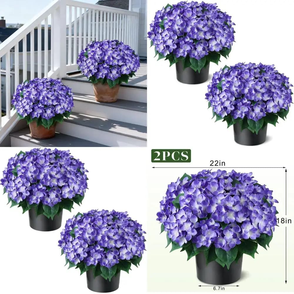Artificial Vegetable Trees UV Rare Resistant - 2 Sets, Silk Plants for Exterior, Ideal for Home, Garden and Portic Decorations