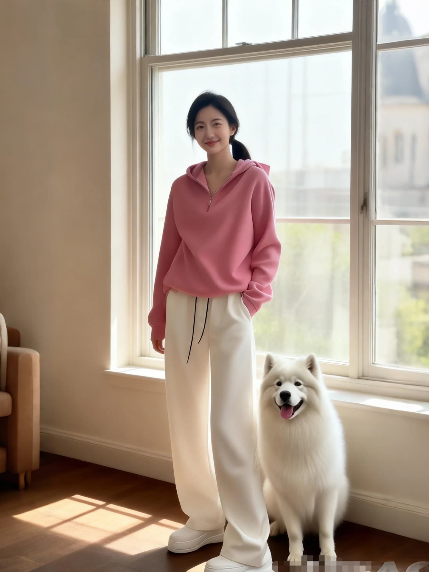 Completo da donna Primavera 2026: Felpa con cappuccio e pantaloni a gamba larga, stile sportivo casual, versatile set due pezzi tinta unita