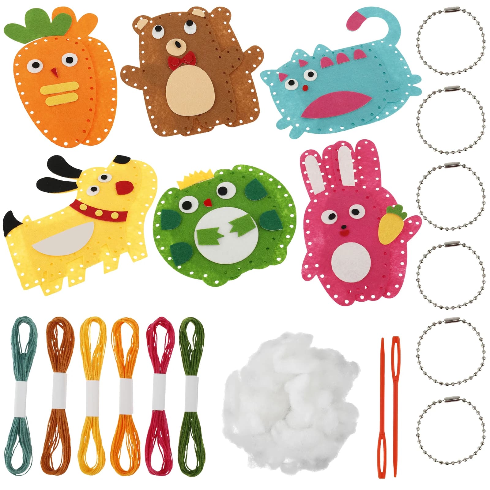 Kit da cucito per bambini Set artigianale da cucito con animali carini Divertenti e educativi Giocattoli da cucito per bambole fai-da-te Kit da cucito per principianti per oltre 6 anni