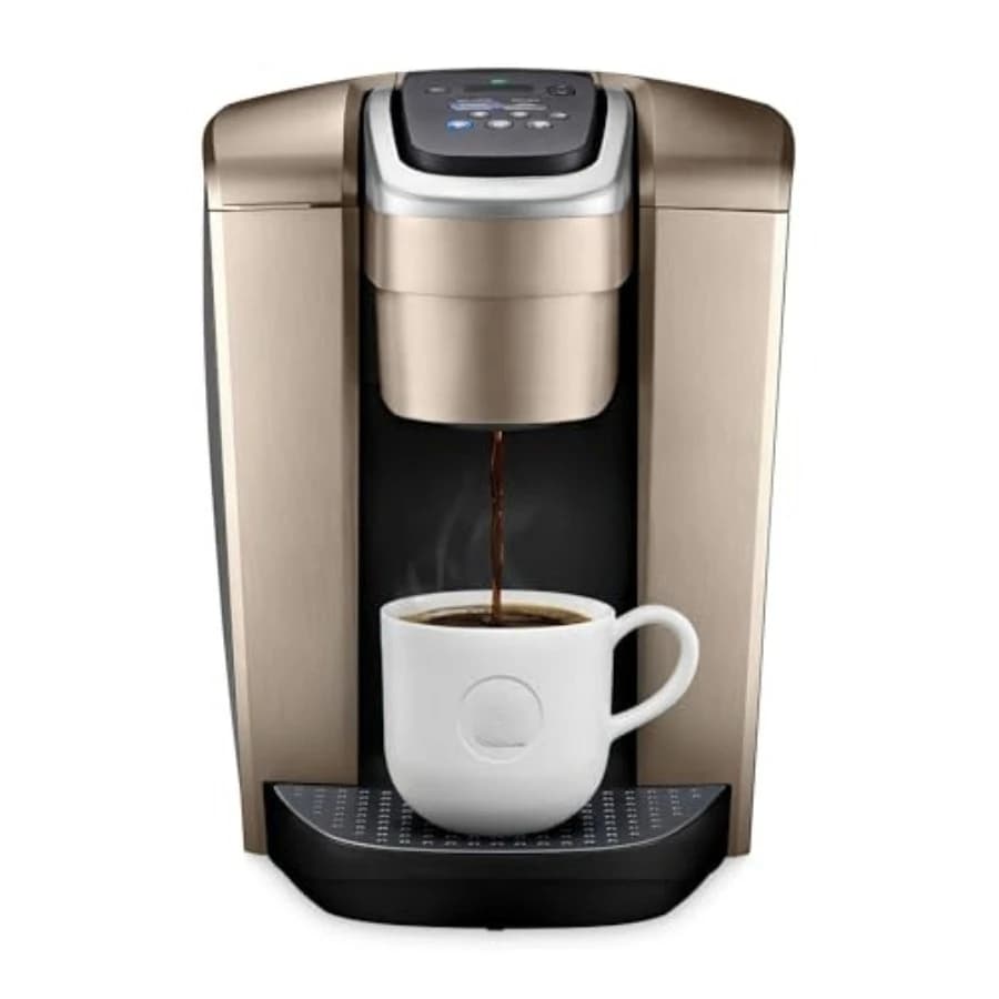 Single Serve Pod Coffee Maker, with Strength Iced Coffee Capability, 8 to 12oz Brew Size, Programmable, Brushed Gold