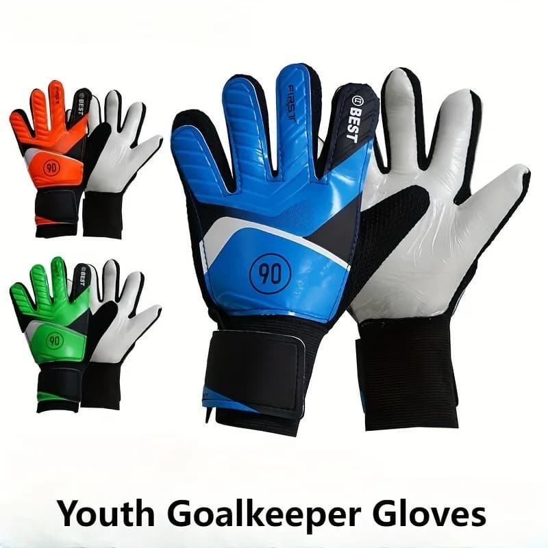 1 paio di guanti da portiere - Lattice resistente all'usura, guanti da portiere da calcio antiscivolo per allenamento e partite, attrezzature per allenamento da calcio