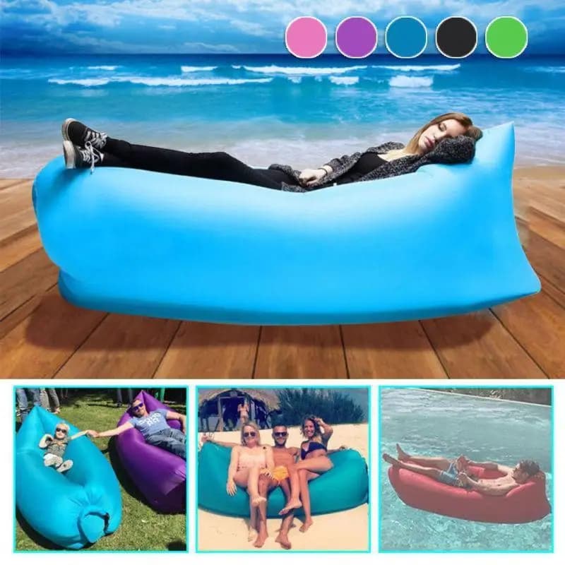 Camping inflatable sofa cushion air curtain bed sleeping bag air mattress beach lazy chairs folding chairs outdoor furniture