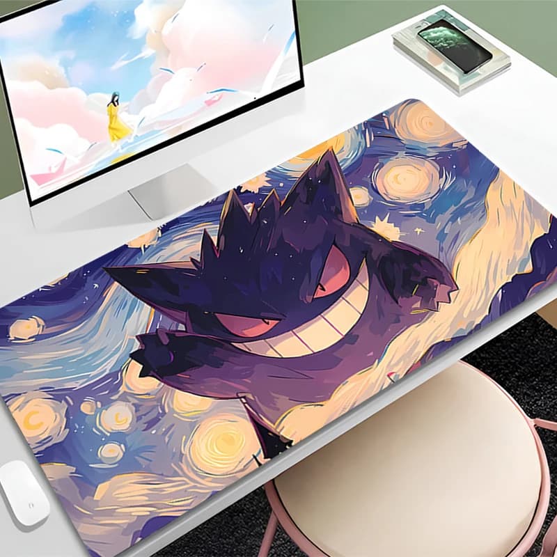 Tappetino per mouse da gioco P-Pokemon Gengar Accessori PC Gamer alfombrilla Tappetino grande per scrivania per computer Tappetino per mouse per tastiera Varmilo