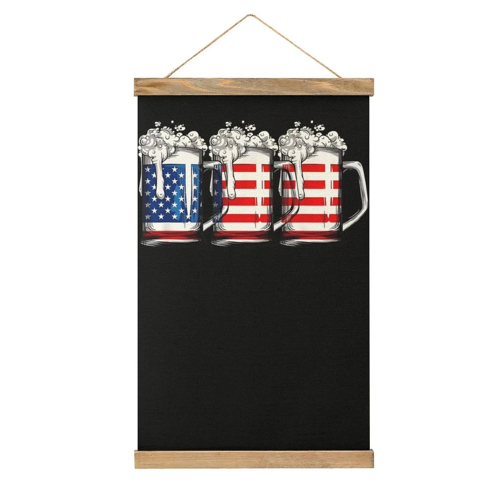 Tazze da birra con bandiera americana Disegna immagini del ristorante Appese in lino Appeso dipinto Grafica Cool Geek Style Hang Pictures