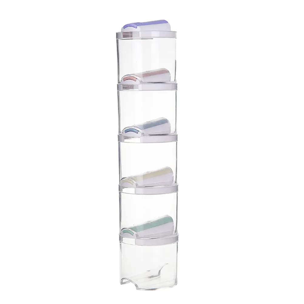 Set di 5 Contenitori per Spezie Impilabili in Plastica PP Sicura con Coperchio Ermetico, Portaspezie da Cucina per Sale, Pepe, Zucchero e Condimenti