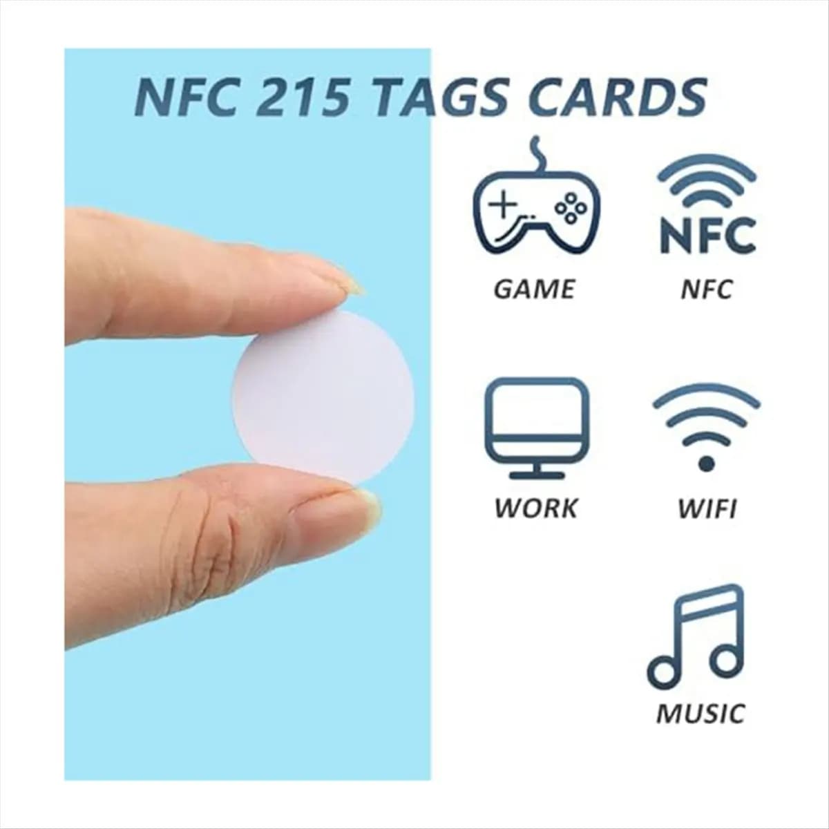 *A02R 55PCS Tag NFC 215 Carta bianca vuota adesiva Carta moneta con supporto adesivo Telefono cellulare abilitato