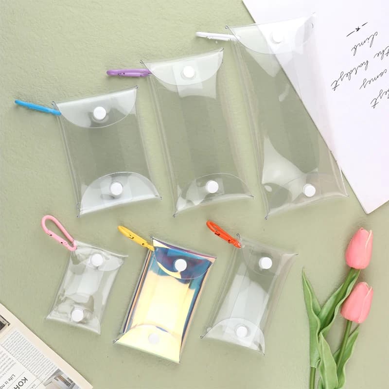 Small Transparent Wallet PVC Mini Women's Wallet Women's Kids Girls Key Lipstick Headphones Coin Storage Bag Wallet Bag