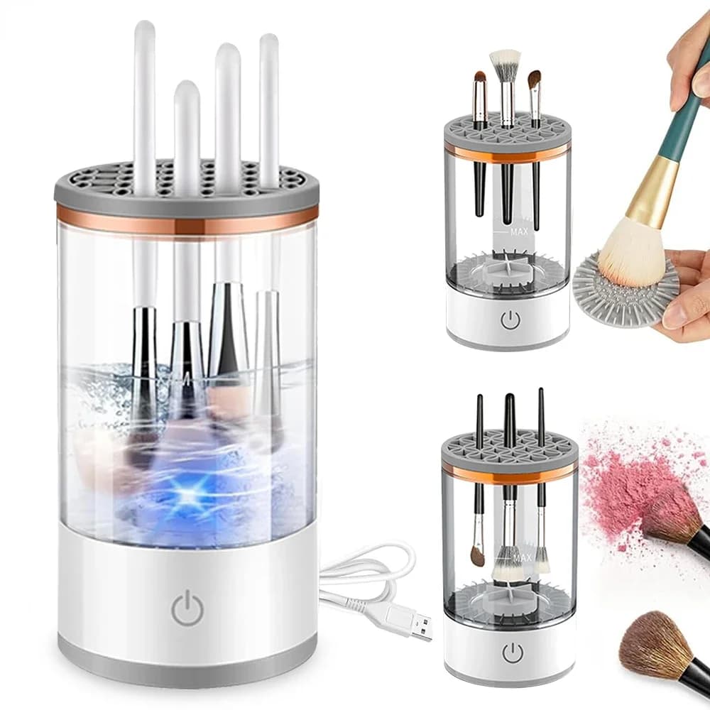 USB Electric Makeup Brush Cleaner Portable 3 In 1 Lazy Cleaning Brush Washer Quick Dry Tool New
