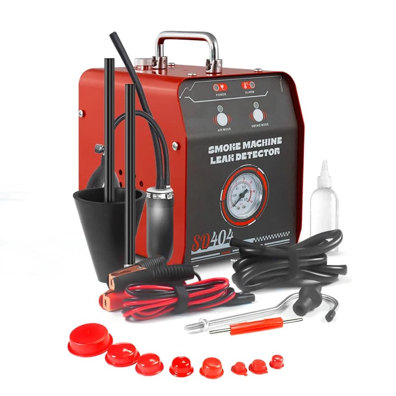 SD404 12V Sistema evaporativo automobilistico Macchina diagnostica Rilevatore di perdite di fumo e Localizzatore di perdite di tubi Strumento di ispezione per auto