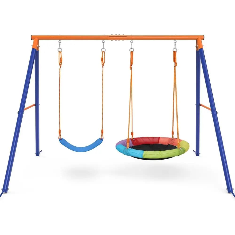 Swing Set or Backyard, 32" Saucer and Belt Seat, 440 lb e | 2 swing styles in on: 32" saucer or sharing and 26.2" belt seat or c