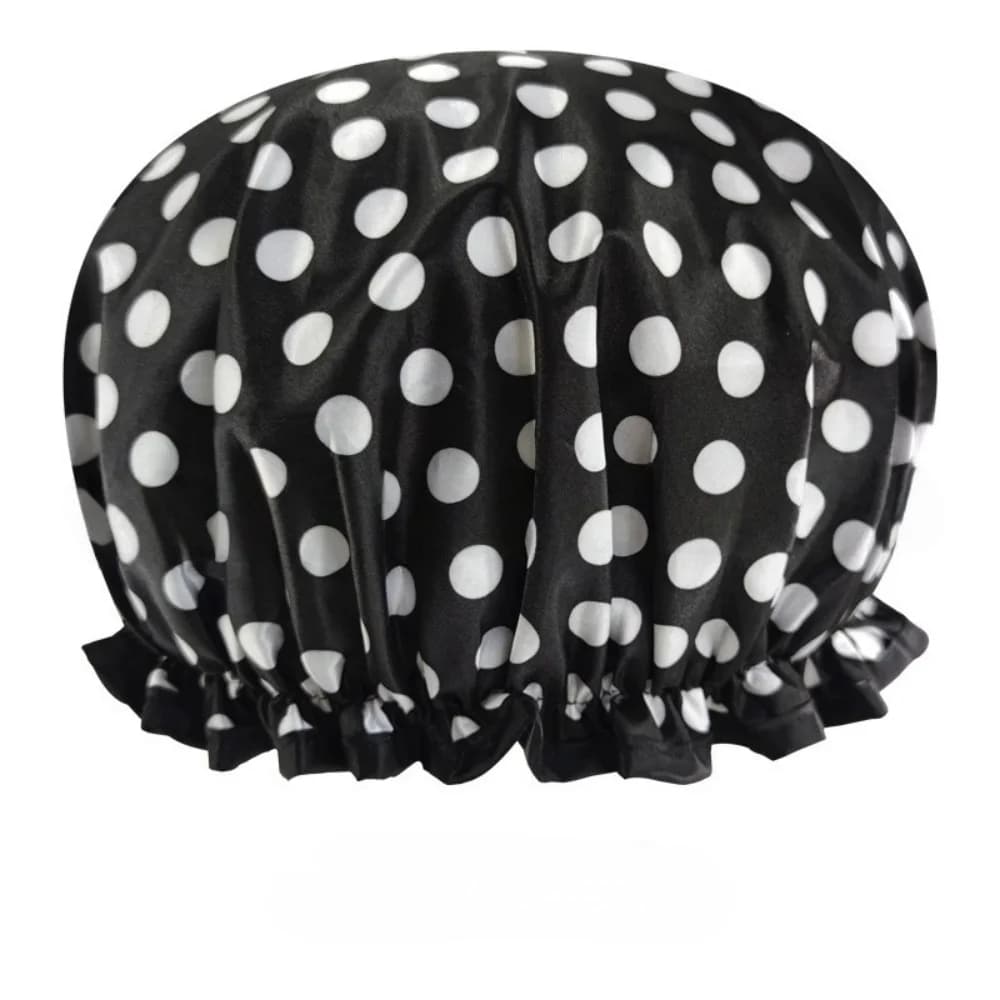 Leopard Print Waterproof Shower Cap Double Layer Elastic Hair Cover Reusable Bathroom Accessories