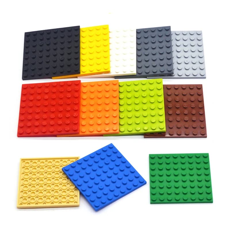 10pcs Building Blocks DIY Thin Figures Brick 8x8 Points 12 Color Educational Size Creative Compatible with Brand Toys for Kids