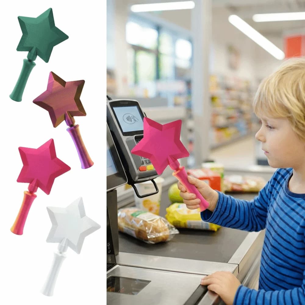 Supporto per bacchetta magica 3D stampato creativo, estensibile, portatile, leggero e carino, per pagamenti contactless.