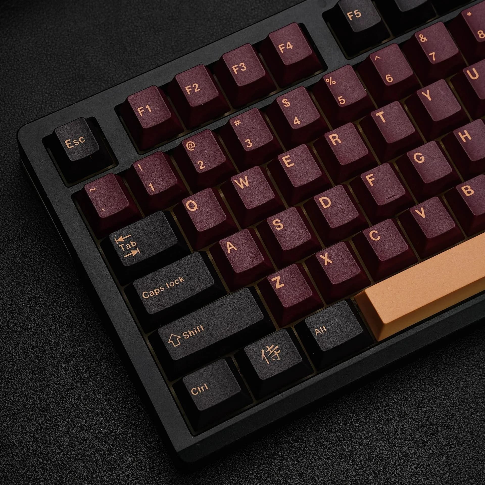 Mechanical Keyboard Red Samurai with Keycap GMK, Spanish, French, Russian, Arabic, Japanese, Abnt2, Korean, German, Profile Cherry, Keycaps in PBT