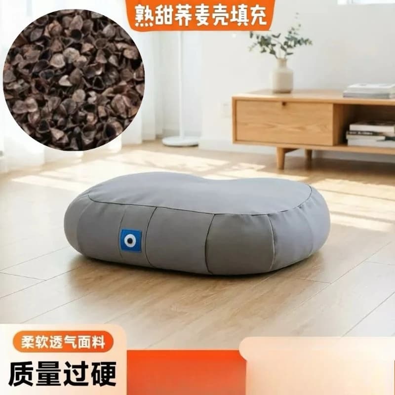 Meditation Mat Yoga Equipment Crescent‑Shape Buckwheat Filled Yoga Futon Cushion, Multi‑Color Optional Meditation Sitting Pad