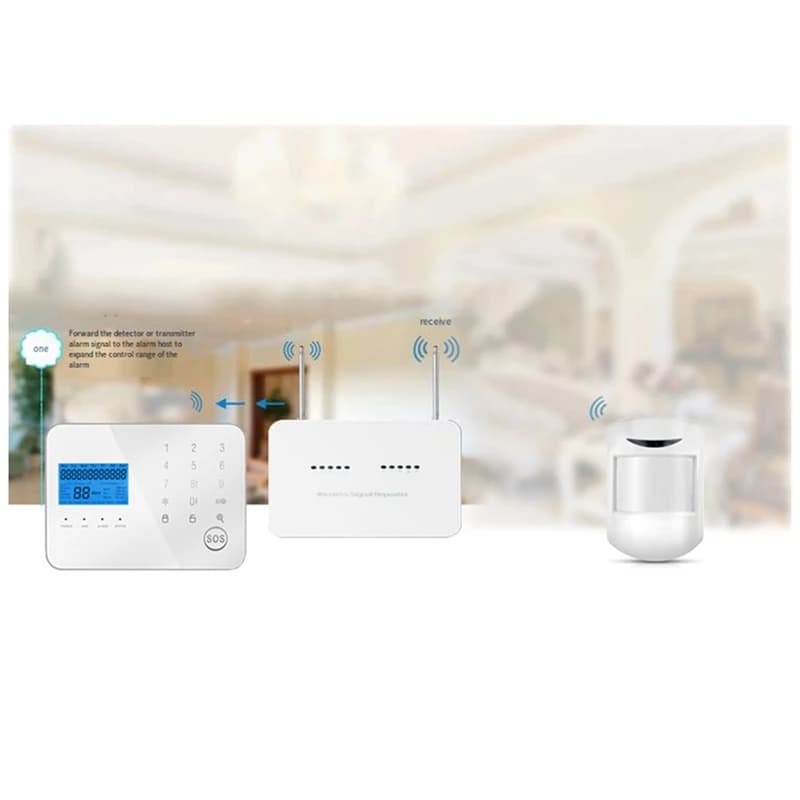 Ripetitore di segnale wireless 433 MHz Trasmettitore Booster per GSM PTSN WiFi Sistema di sicurezza antifurto domestico Cavi Spina UE-ABVK