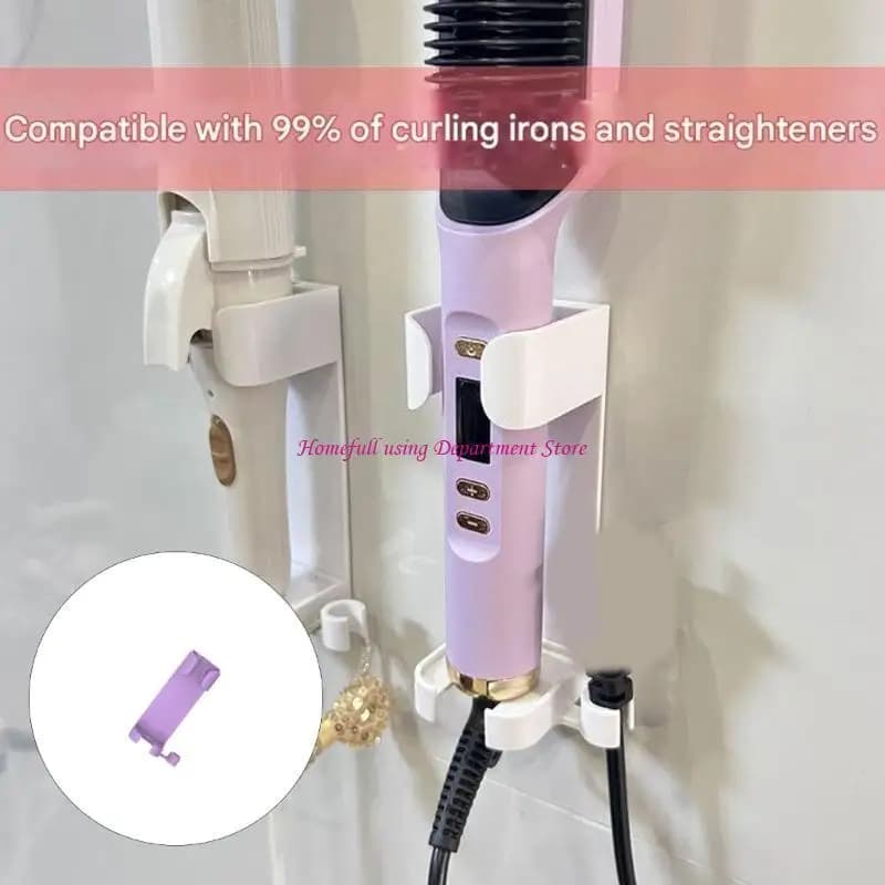 Safe support for hair fixtures that prevents slipping Wall support for curling iron and Robusta