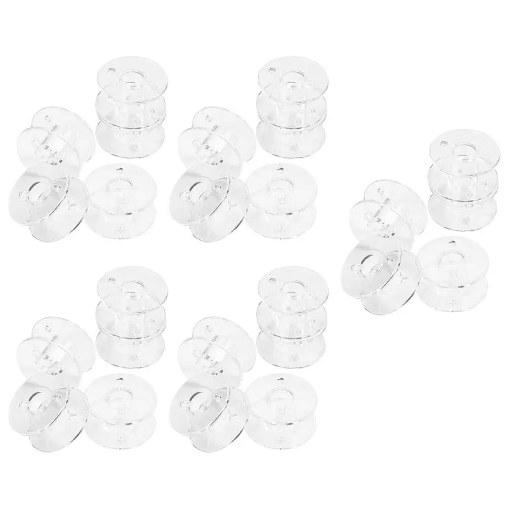 1Set Transparent Plastic Sewing Bobbins Storage Box Portable Compact Thread Bobbins Replacement Thread Supply Wear Resistant