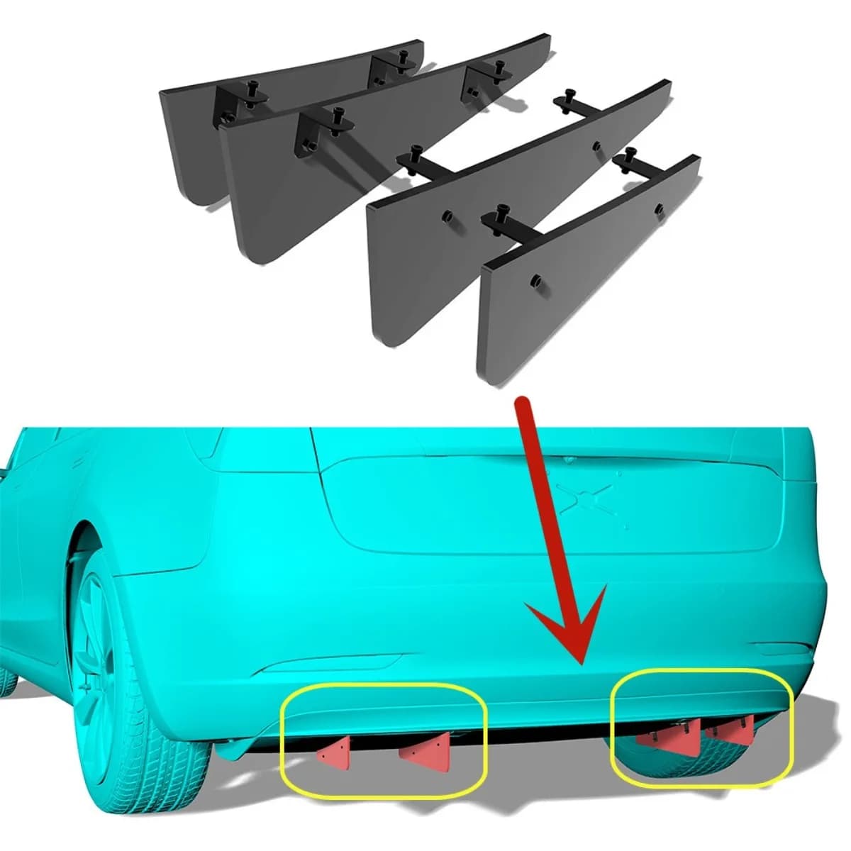 Per Tesla Model 3 2017-2022 Spoiler Posteriore Diffusore Paraurti Parte di Modifica Protezione Paraurti Accessori Auto
