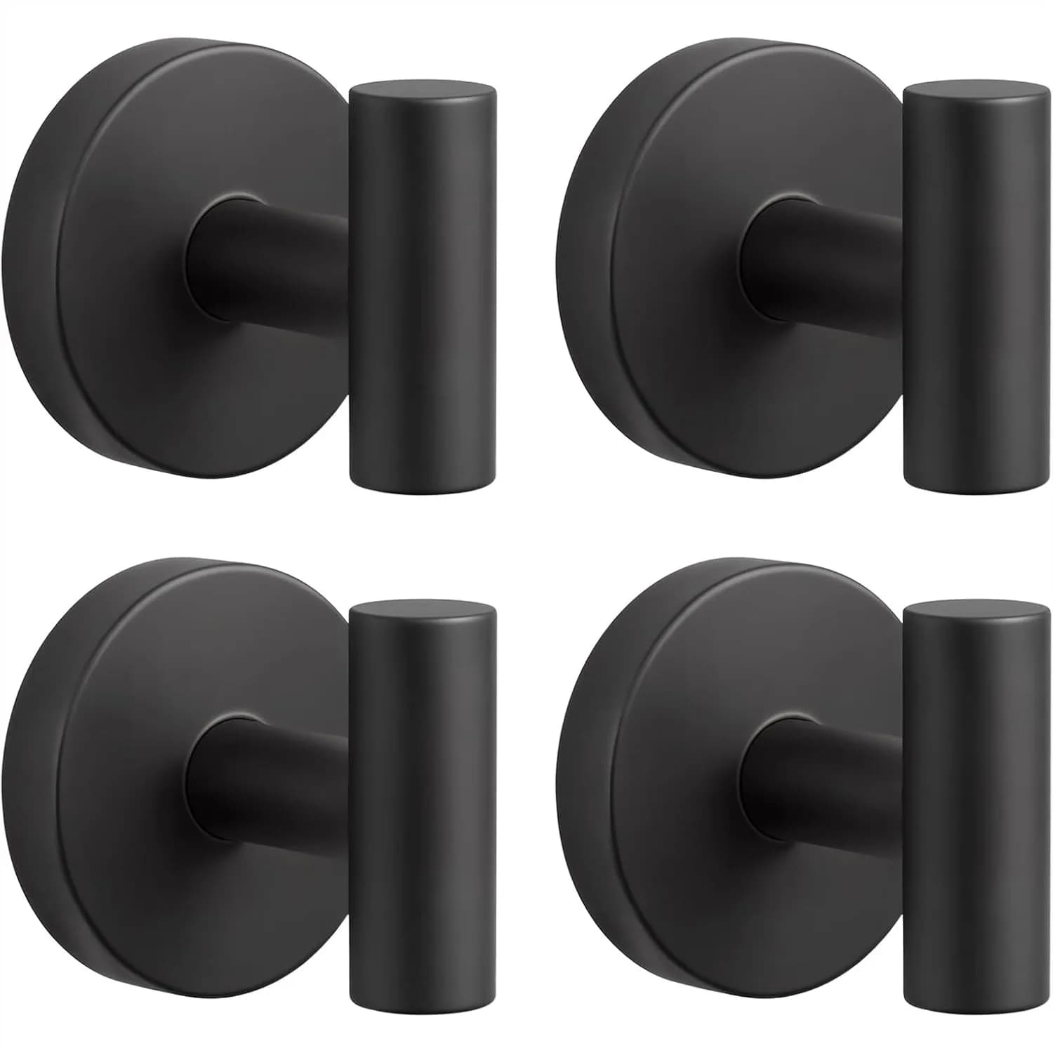 Ganci a ventosa per doccia, ganci rimovibili per asciugamani da bagno, parete, finestra, vetro, senza foratura, 4 pezzi, neri