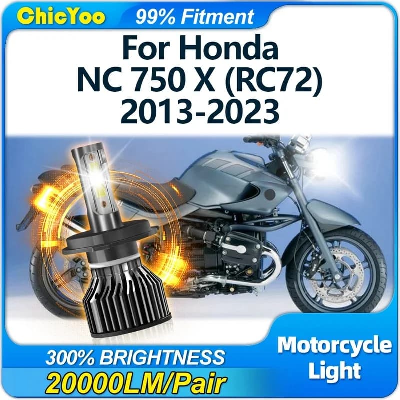 Motorcycle LED Headlight Bulb 120W H4 Hi/Lo Beam Moto Lamp 12V For Honda NC 750 X (RC72) 2013-2017 2018 2019 2020 2021 2022 2023