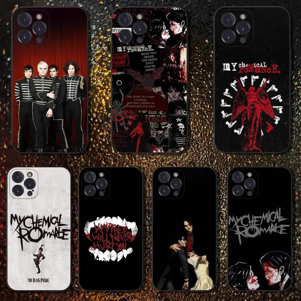 My C-Chemical Romance MCR Phone Case For iPhone 16,15,14,13,12,11 Plus,Pro Max,XS,X,XR,SE,Mini,8,7,Soft Silicone Black Cover