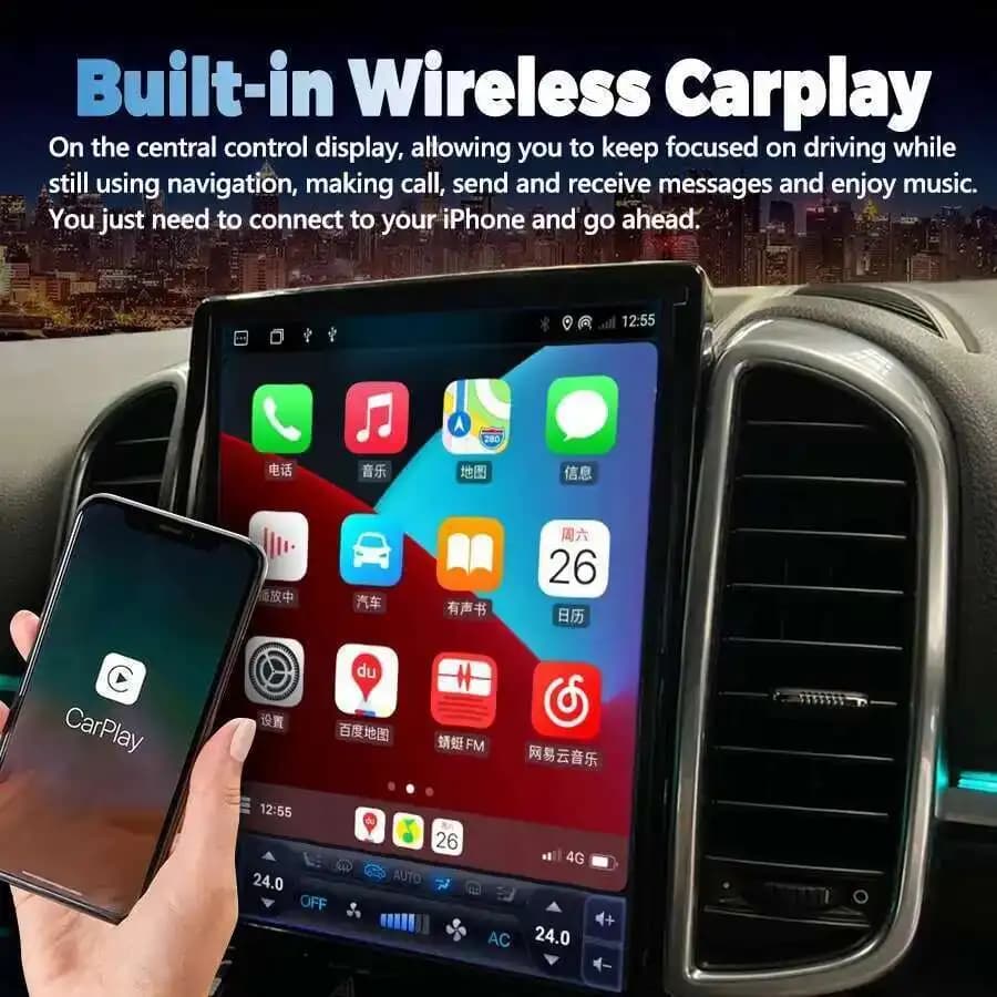 9.7inch Touch Screen Carplay Car Radio For Porsche Cayenne 2011-2017 PCM3.1 PCM4.0 Android15 GPS Stereo Video Player DSP 4G WIFI