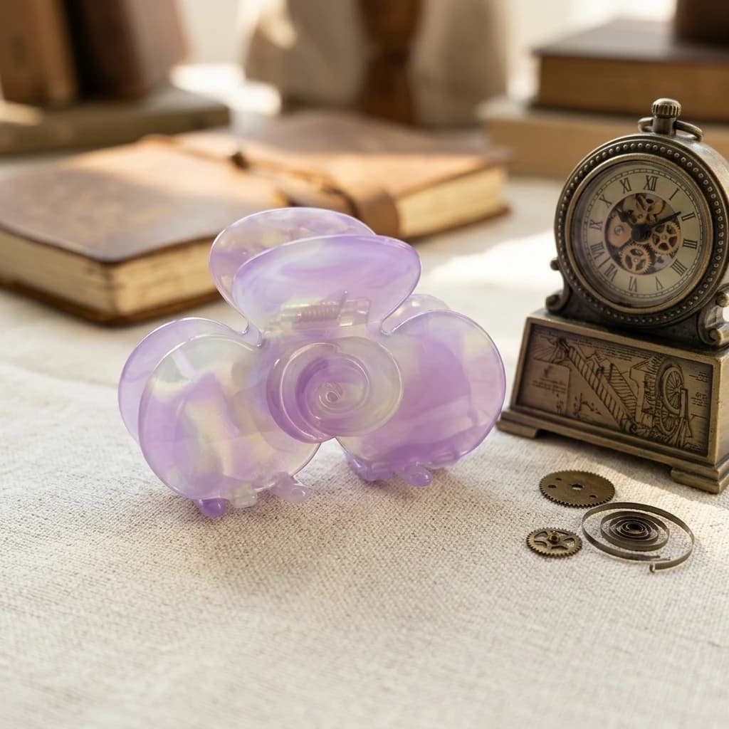 Fermaglio per capelli a forma di fiore in acetato, resistente, leggero, dal design elegante, per l'uso quotidiano delle donne
