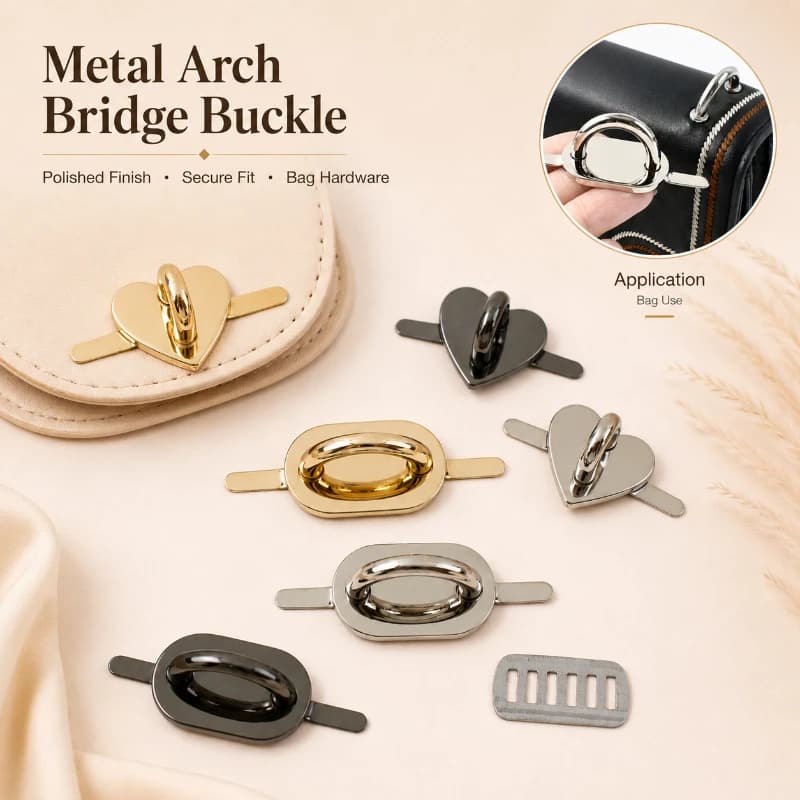 10/20Pcs Metal Arch Bridge Buckle Handbag Side Clip Clasp Purse Strap Connector Ring Hook Bag Handle Buckles Hardware Accessory