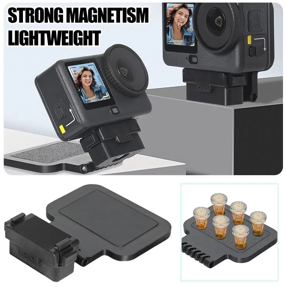 Quick release folding mounting adapter for DJI Action 6/NANO 180 ° Camera accessories with adjustable shockproof magnetic bracket