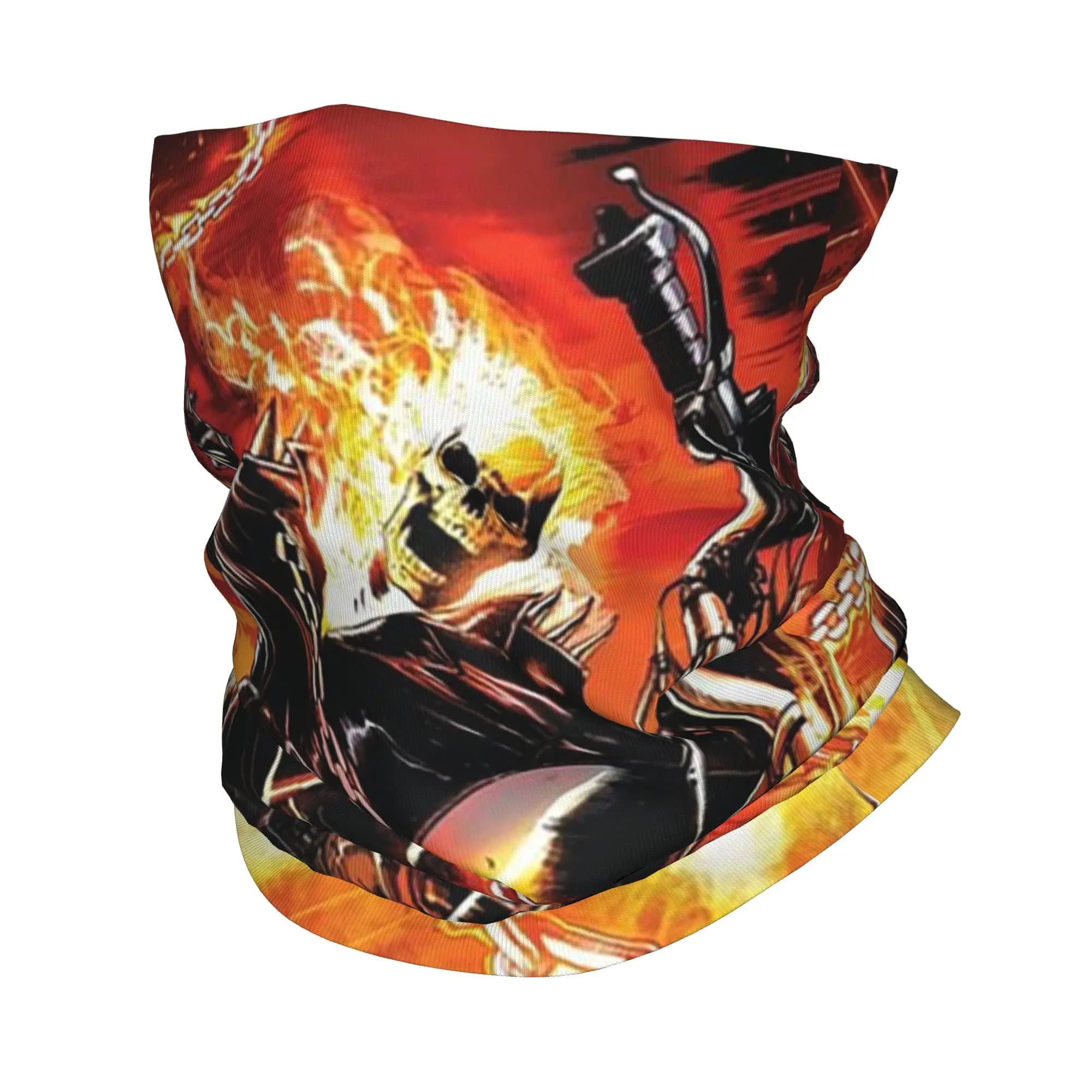 Bandana con stampa teschio Ghost Rider, copricollo, maschera stampata, sciarpa calda per la protezione del viso, per uomo e donna, adulto