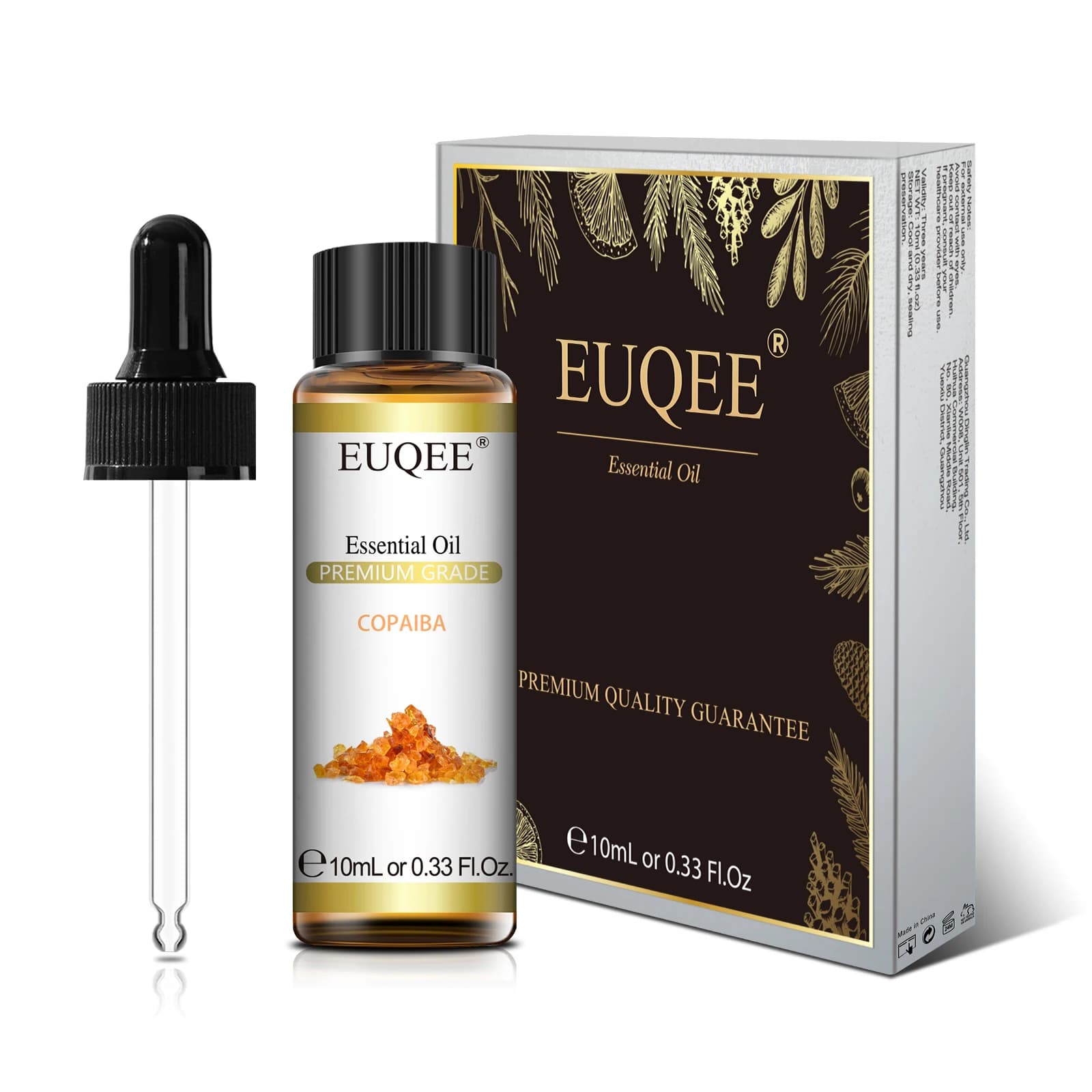 EUQEE 10mL Olio Essenziale Copaiba Per Diffusore Candela Produzione di Oli Essenziali Fragranze Con Contagocce In Vetro Per Aromaterapia