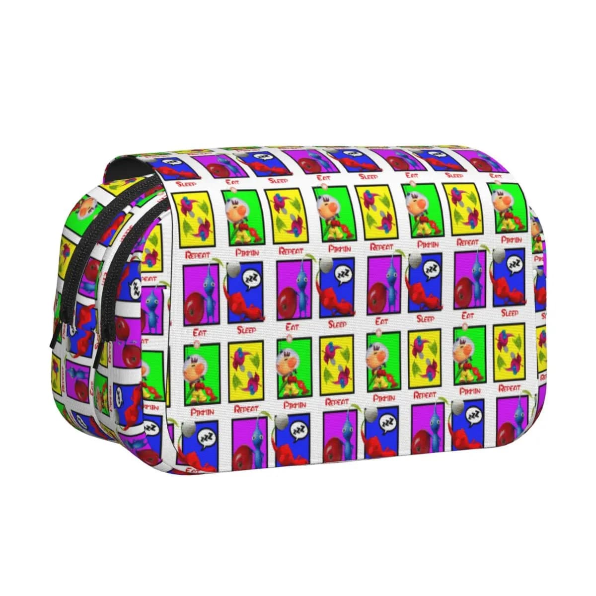 Astuccio rigido in pelle Eat Sleep Pikmin Repeat, portapenne grande, custodia per matite per bambini e scuola
