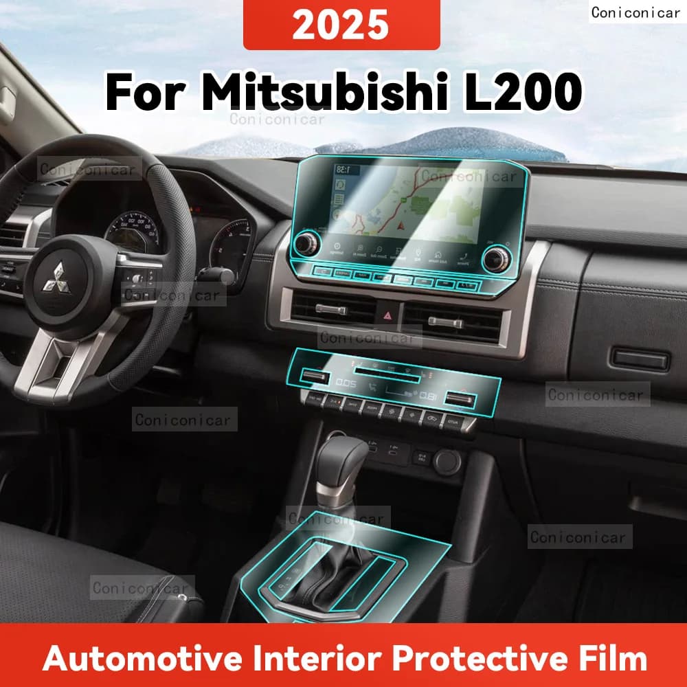TPU Per Mitsubishi L200 2025 Pellicola Protettiva Trasparente Interni Auto Pannello di Navigazione di Controllo Centrale Accessori di Copertura
